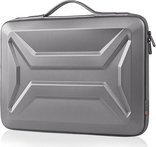 DOMISO 17 Inch Laptop Hard Case, Waterproof Shockproof Hard Shell Laptop Sleeve with Handle Protective Computer Bag for Most 17-17.3" Laptops/Dell XPS 17 / HP Envy 17, Silver