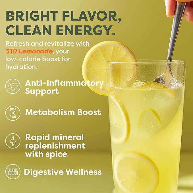 310 Nutrition Daily Energy & Hydration Holiday Gift Box Starter Kit - Includes 6 Servings of Lemonade and 6 Servings Hydrate Variety with Shaker Cup