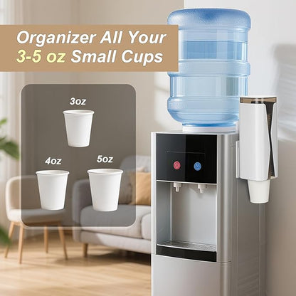 Cup Dispenser, Wall Mounted Mouthwash Cup Dispenser Fit 3oz-5oz Disposable Cups, Pull Type Water Cooler Cup Holder for Bathroom Office Gym School -White