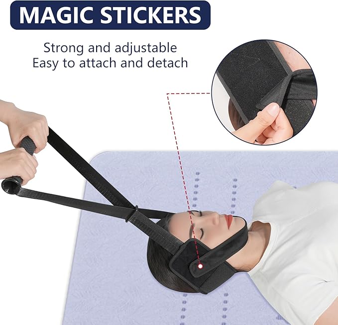 Adjustable Neck Stretcher & Portable Cervical Traction Device for Home，Relieve Neck Pain, Spinal Decompression and Posture Correction