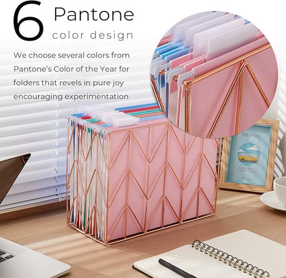 Y YOMA 12 Pack Colored Hanging File Folders Letter Size Decorative Hanging Folder Cute Pretty File Folder Organizer for Filing Cabinet Office Home with 1/5-Cut Adjustable Tabs, 6 Selected Color