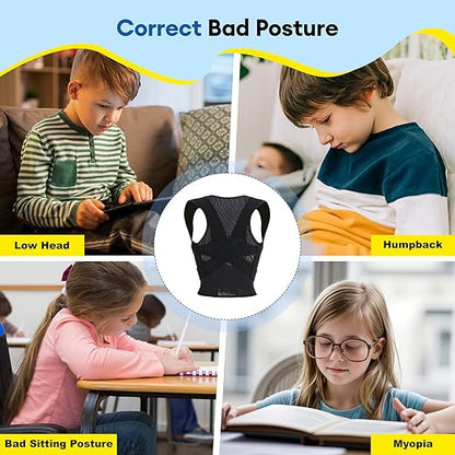 babaka Back Brace Posture Corrector for Kids, Adjustable Full Back Support, for Upper and Lower Back Pain Relief, Scoliosis, Dowagers Hump, Hunchback, Thoracic, Spine Corrector (Small, Waist: 14''-19'')