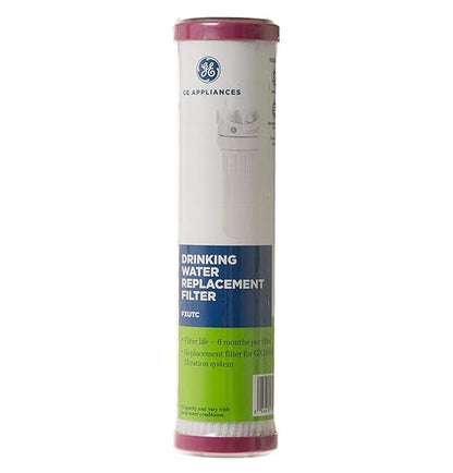 GE Basic Single Stage Drinking Water System Replacement Filter, Fits GX1S01R Under Sink Filtration System, Replace Every 6 Months, FXUTC