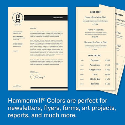 Hammermill Colored Paper, 20 lb Ivory Printer Paper, 11 x 17-1 Ream (500 Sheets) - Made in the USA, Pastel Paper, 102194R