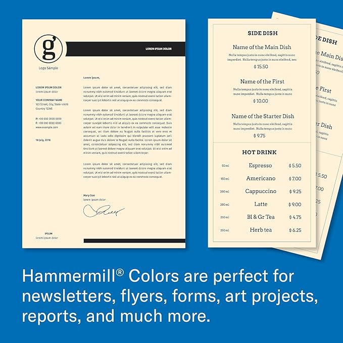 Hammermill Colored Paper, 20 lb Ivory Printer Paper, 8.5 x 14-1 Ream (500 Sheets) - Made in the USA, Pastel Paper, 103143R