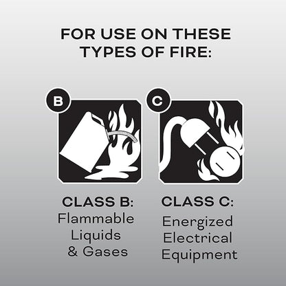 Kidde Auto Fire Extinguisher for Car & Truck, 5-B:C, 3.2 Lbs., Dry Chemical Extinguisher & Kitchen Fire Extinguisher, Home Use for Grease Fires, 3.9 Lbs., Wall Mount Included, White