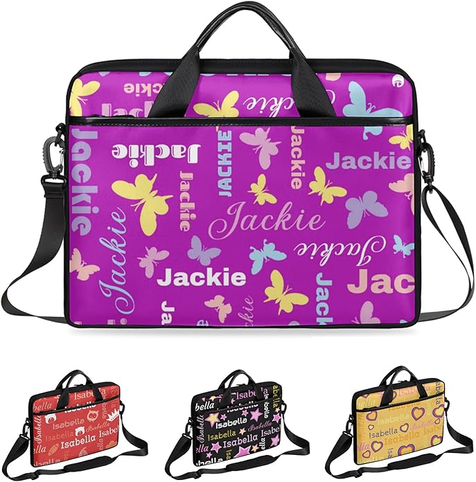Custom-Laptop-Bag 15 Inch with Name Photo Personalized-Computer-Shoulder-Case Briefcases for Women Men Business