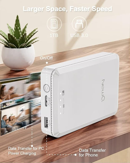 NEWQ Hard Drive for Phone Computer: 2 TB Photo Stick Portable Storage Device External HDD USB Flash for iPhone & iPad & Android Cellphone Backup Picture | Photo | Video | Data (2TB)