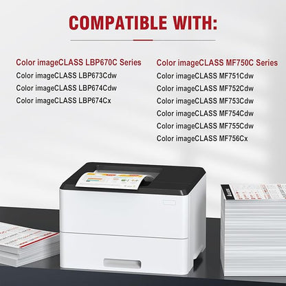 069 Toner Cartridge 4 Pack (with Chip) Compatible Replacement for Canon 069 069 H Works for Canon Color ImageCLASS MF753Cdw MF751Cdw LBP674Cdw LBP674C MF750C Series Printer