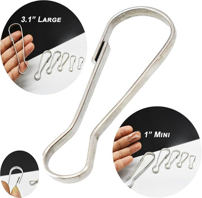 60 pcs Stainless Steel Small Spring Hooks 1inch/25mm Lanyard Clasp Zipper Snap Clips for Key Chain ID Card Badge Holders