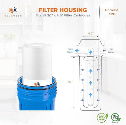 Aquaboon 1 Micron 20 x 4.5 Sediment Water Filter Replacement Cartridge | Whole House Sediment Filtration | Compatible with AP810-2, SDC-45-2005, FPMB5-20, P5-20, FP25B, 155358-43, 10 Pack