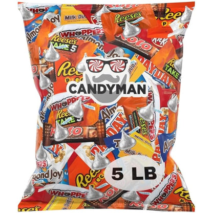 CANDYMAN 5 Pound Gift Box Mix of Chocolate, Individually Wrapped Assorted Bulk Candy Chocolates Variety Pack, Perfect for Holiday Candies, Chocolate Summer Candy Bulk