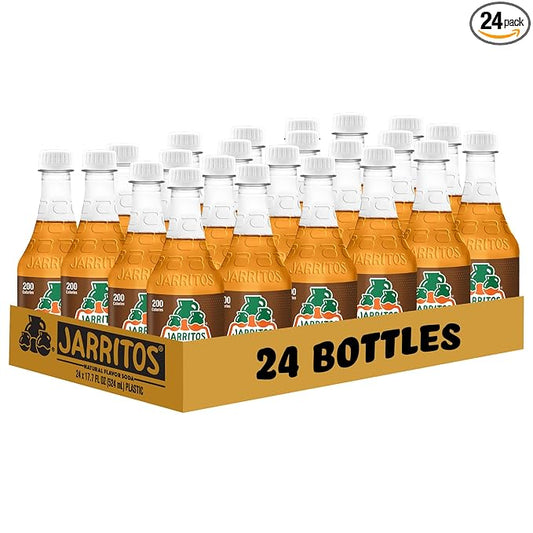 Jarritos - Mexican Soda Soft Drinks, Tamarind (17.7 oz, 524ml) 24 Bottles - Made with Real Cane Sugar - 0g Fat - Made in Mexico - Natural Flavor Soda Pop - Party & BBQ Beverages