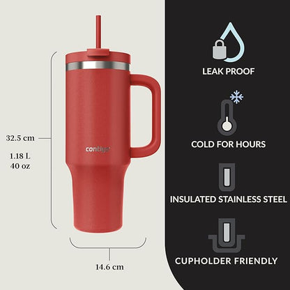 Contigo Streeterville 40oz Tumbler, Stainless Steel Vacuum Insulated, Leak-Proof, Cold for 29 Hours, Goji Berry