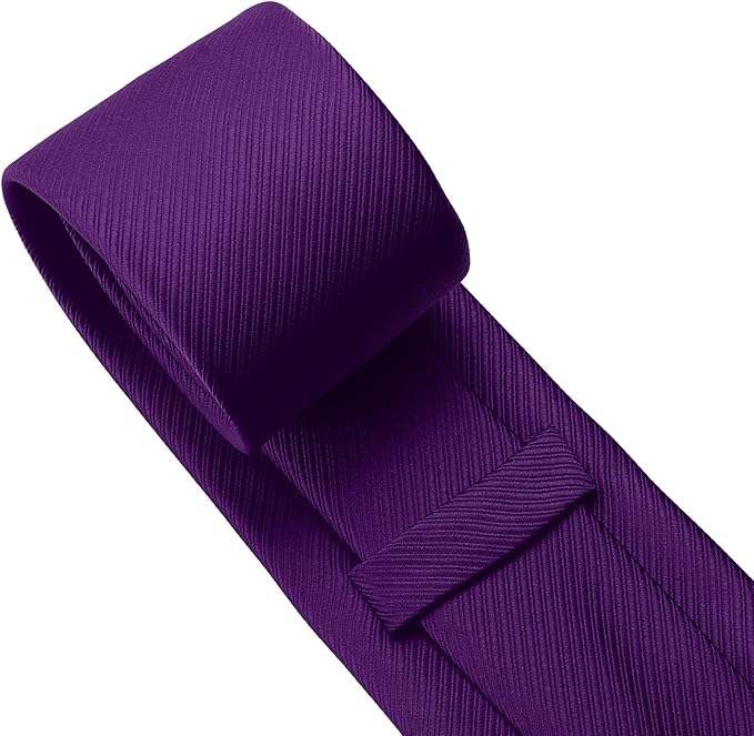 KOOELLE Men's Ties Solid Pure Color Plain Neckties Formal Black Ties For Men