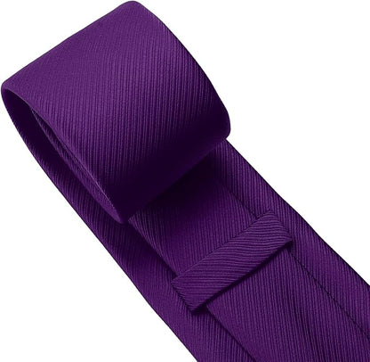 KOOELLE Men's Ties Solid Pure Color Plain Neckties Formal Black Ties For Men