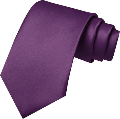 JEMYGINS Solid Color Tie Mens Necktie for Business and Wedding