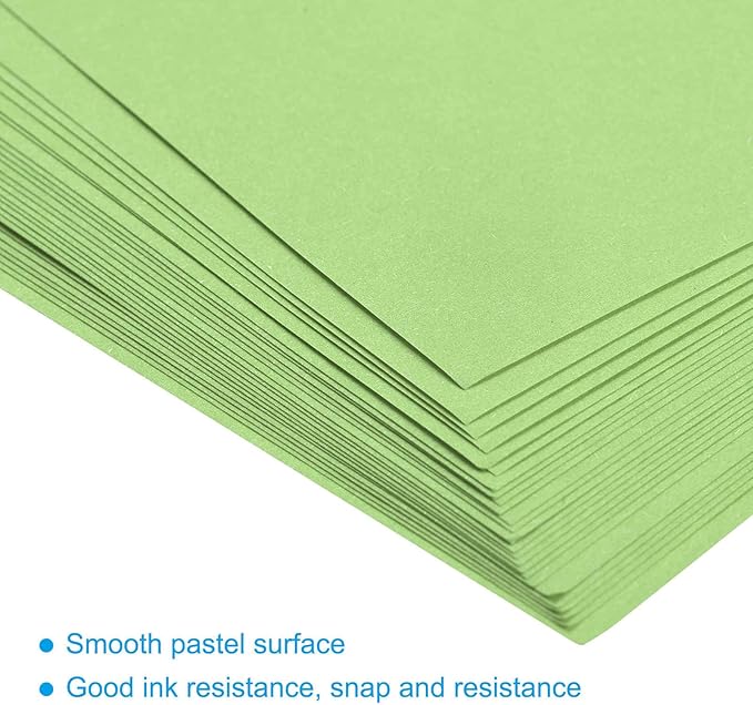 MECCANIXITY 50 Sheets Colored Copy Paper 8.3 x 5.8 Inch Printer Paper 80gsm Light Green for Office Printing, Document Copying, Invitations, Forms, Art Projects