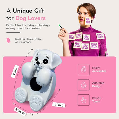 Resin Made Cute Sticky Note Holder for Desk | Doodle Compatible Dog Pop Up Post it Note Dispenser | Pop Up Sticky Notes Dispenser for Office Holds 3" x 3'" Notes for School, Office Desk Supplies