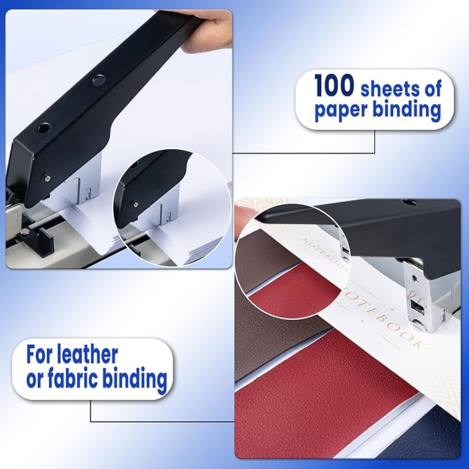 Stapler Heavy Duty, 100 Sheet, 1PACK Manual Big Stapler Metal,max use 23/13 Staples