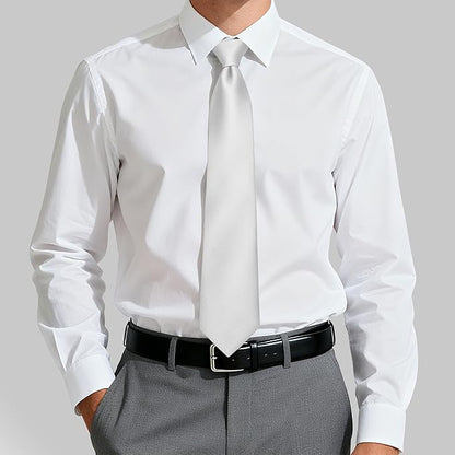 Fineknot Black Ties for Men, Formal Neckties for Men, Solid Color Mens Ties for Business, Wedding, Party, Mens Neck Tie