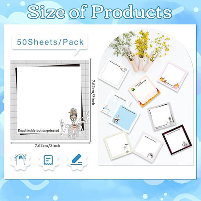 Funny Sticky Notes Gifts - 9 Pack Funny Sticky Notes 3x3 Inch Office Gifts for Coworkers Everything is Fine Post Memo Pads Work Gag Self-Stick Notepads Office Study Supplies 450 Sheets