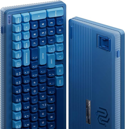 nuphy Halo96 V2 Wireless Keyboard,Gasket Structure,96% Hot Swappable Gaming Keyboard, 99 Kyes RGB Backlit Mechanical Keyboard, Support QMK/VIA,Bluetooth/USB-C/2.4GHz-Blue,Lemon Switches (55gf)