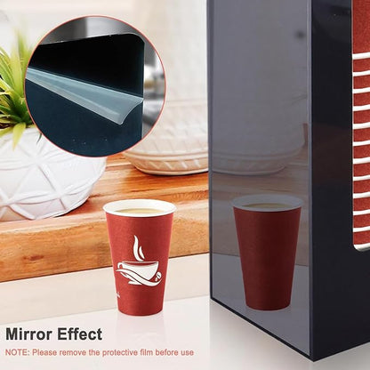 MYITYARD Coffee Cup Holder, Cup and Lid Organizer fits 5 to 16 oz Disposable Paper & Plastic Cups, Cup Dispenser Countertop, Acrylic Cup Storage for Home, Kitchen, Office (3 Compartment)