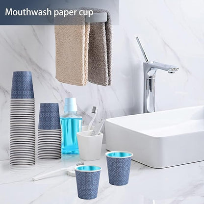 600 Pack 3oz Paper Cups, Disposable Bathroom Navy Floral Small Mouthwash Cups 3 OZ for Barth, Parties, Picnics, Barbecues, Travel and Events.