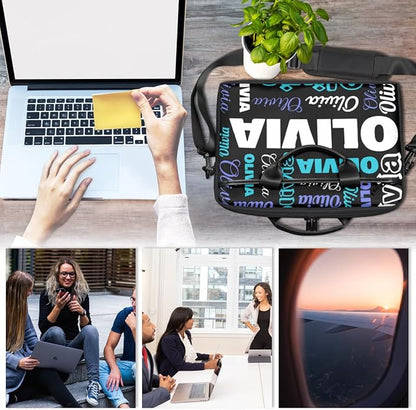 Custom-Laptop-Bag 15 Inch with Name Photo Personalized-Computer-Shoulder-Case Briefcases for Women Men Business