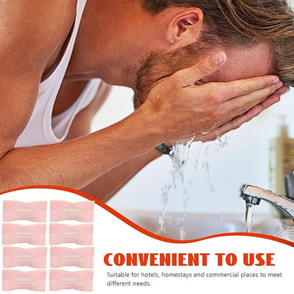 Disposable Compressed Face Towels Tablets 50pcs Portable Travel Facial Cleansing Wipes for Hiking Camping Hotel Use