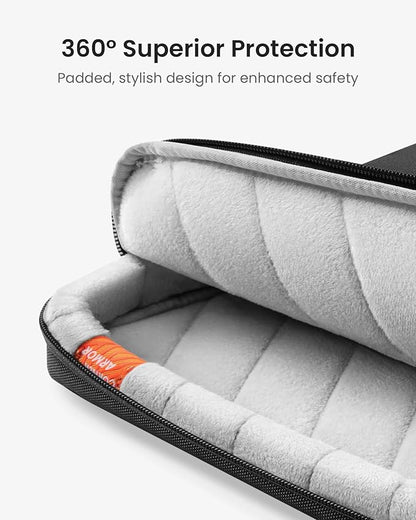 tomtoc 360 Protective Laptop Sleeve for 15-inch 2025 New MacBook Air M4/A3241, M3/A3114, M2/A2941, 15 Inch Surface Laptop 7/6/5, Dell XPS 15 Plus, Water-Resistant Accessory Bag Case