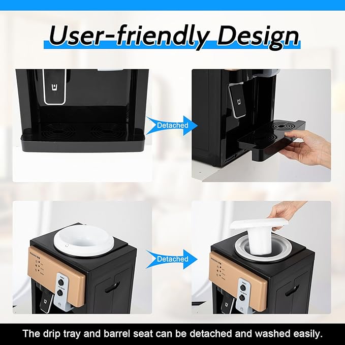 Water Dispenser Top Loading Countertop Water Cooler Dispenser with 3 Temperature Settings Desktop Electric Hot and Cold Dispenser for Home, Office, Dormitory (Black)