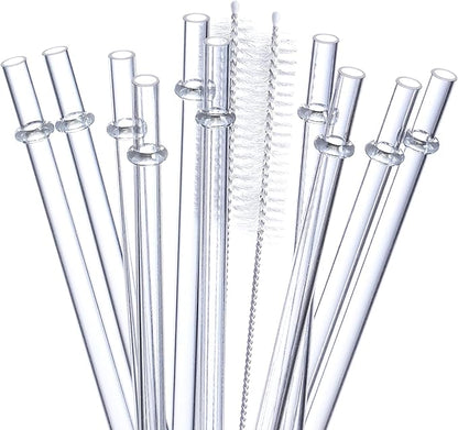 24 Pack, HIGHLY Transparent Reusable Plastic Straws with 4 Cleaning Brushes, 10.5 in Long Drinking Straws, Clear Replacement Straw for 16 24 30 32 OZ Tumblers, Cups, Jars, YETI, Starbucks - BPA FREE