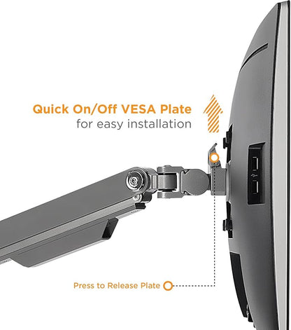 Mount-It! Dual Monitor Arm Mount Desk Stand | 2 x 3.0 USB Ports | Articulating Mechanical Spring Height Adjustable | Fits Two 24 27 29 30 32 Inch VESA 75 100 Compatible Screens | C-Clamp and Grommet