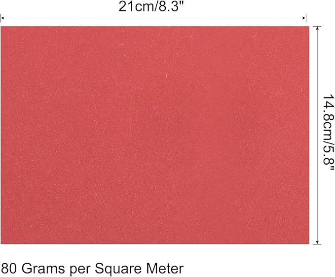 MECCANIXITY 75 Sheets A4 Colored Print Copy Paper 5.8" x 8.3" Origami Paper Printer Paper 80gsm for Printing, Document Copying, Art Craft,Bright Red
