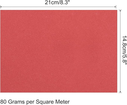 MECCANIXITY 75 Sheets A4 Colored Print Copy Paper 5.8" x 8.3" Origami Paper Printer Paper 80gsm for Printing, Document Copying, Art Craft,Bright Red