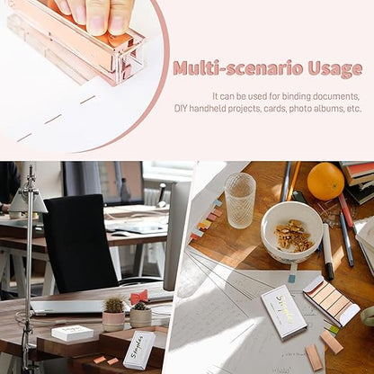 6000pcs 24/6 Colored Rose Gold Staples, Premium Standard Stapler Refill Pins, Staples for Desktop Stapler Home Office Heavy Duty Supply, 50 Per Strip, 6 Box