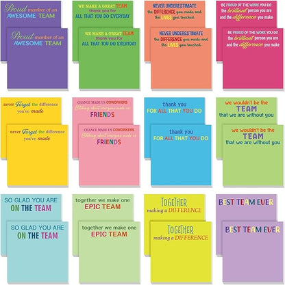 Yinder 24 Pcs Inspirational Sticky Notes Christmas Stocking Stuffers Motivational Sticky Notes Pad Employee Appreciation Gift Bulk for Teacher Nurse Coworker Office 3 x 3'' (Thank You,Bright)