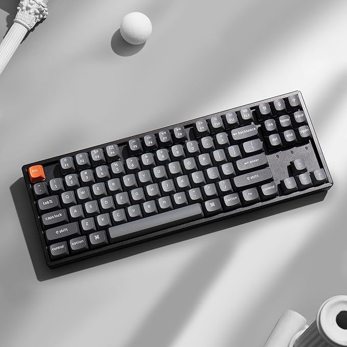 Keychron K8 Max TKL Wireless Mechanical Keyboard, QMK 2.4 GHz/Bluetooth 5.1/Wired with Aluminum Frame, RGB Backlit Hot-Swappable Programmable Keychron Super Red Switch for Mac Windows Linux