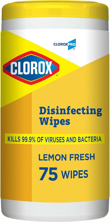 CloroxPro Clorox Disinfecting Wipes, Lemon Fresh, 75 Count (Package May Vary)
