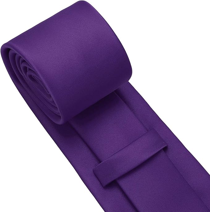 PenSee Men's Tie Set Solid Pure Color 3.15" (8CM) Classic Formal Plain Necktie and Pocket Square Set For Men