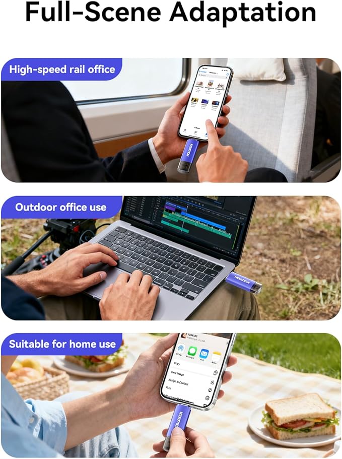 128GB USB C Flash Drive 5-Pack, KOOTION 2-in-1 Type-C Flash Drive USB-A&USB-C 3.0 Dual Drive OTG, Thumb Drive Memory Stick for Android Smartphone/Tablet/PC