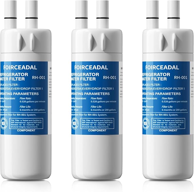 Water Filter Replacement Compatible with EDR1RXD1, Filter 1, W10295370A, EDR1RXD1B, WHR1RXD1, KAD1RXD1, P8RFWB2L, P4RFWB, WD-F38, 46-9081, 46-9930, 3 Pack