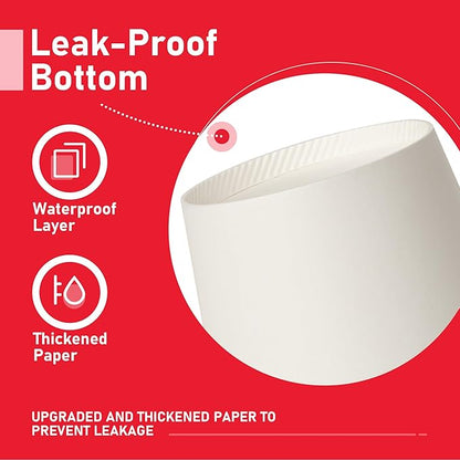 1000 Pack 8 oz Paper Cups, Disposable Coffee Cups, White Hot/Cold Beverage Drinking Cups for Water, Coffee, or Juice, Perfect for office, Party, Home