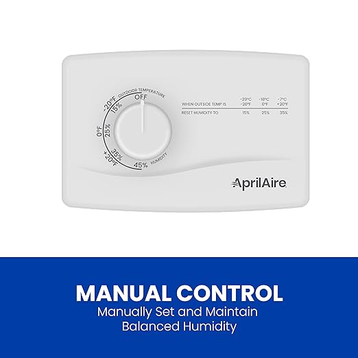 AprilAire 500M 12-gal. Whole-House Small Bypass Evaporative Humidifier with Manual Control for up to 3,600 sq. ft. + AprilAire Model 5843 Humidifier Installation Kit
