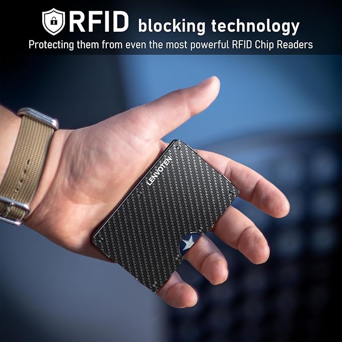 Upgraded Hinged Minimalist Wallet for Men | Slim Metal RFID Blocking Wallet | Credit Card Holder & Money Clip Holds 20 Cards | Premium Scratch-Resistant Finish | Ideal Gift for Men