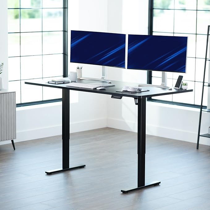 VIVO Electric 71 x 36 in Standing Desk, Memory Height Adjustment, 1B Series, Black Top Black Frame, DESK-KIT-1B7B-36