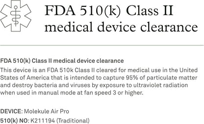 Molekule Air Pro Air Purifier - Purifies Rooms Up to 1000 Sq Ft with High Foot Traffic - FDA Cleared for Destruction of Viruses, Bacteria & Mold - Silver