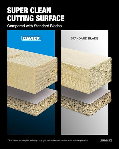 CRALY 10 Inch 80 Teeth Ultra Fine Finish Wood Cutting Circular Saw Blade, 5/8 Inch Arbor, Carbide Tipped, Thin Kerf, Black Ice Coating, for Wood Cutting Table Saw, Miter Saw(C1080FF)